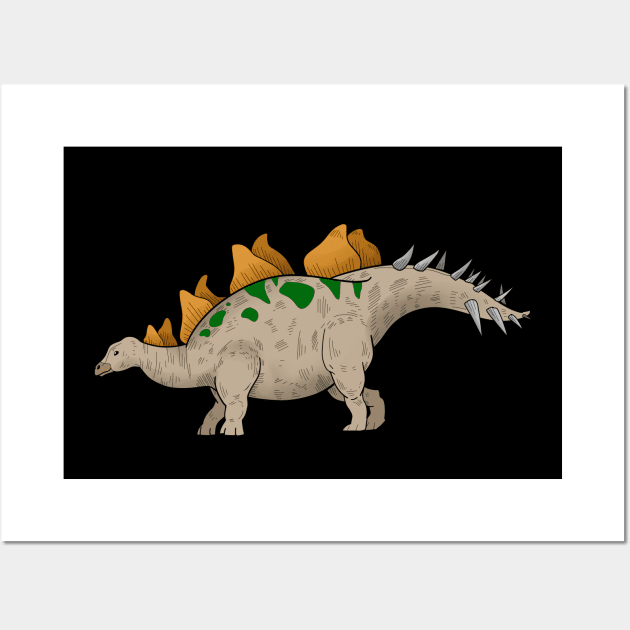 Stegosaurus  Dinosaur gift shirt for Science and Nature Geeks Wall Art by TheBeardComic